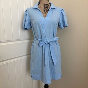 Tommy Bahama Nova Wave Puff Sleeve Dress in Light Sky Blue